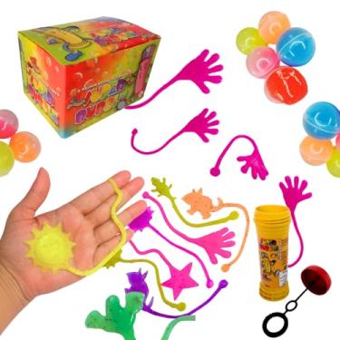 Imagem de 30 Grudinhas de Parede, 30 Bolhas de Sabão, 30 Gelecas Slime, Brindes, Conjunto de Brinquedos Infantis, Dia das Crianças, Lembrancinhas Festas