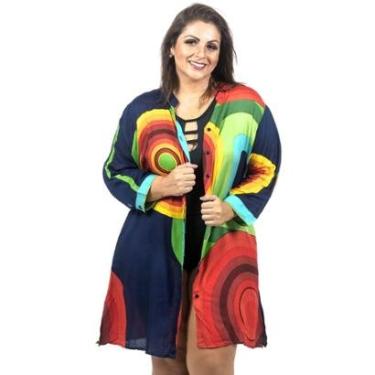 Imagem de Saída de praia plus size camisão chamise-Feminino