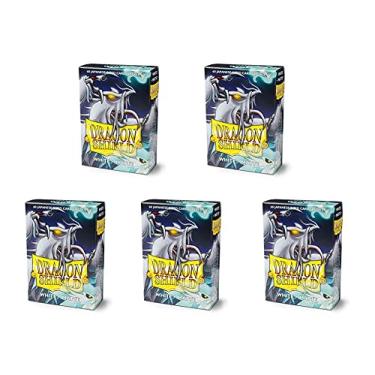 Imagem de 5 Packs Dragon Shield Matte Mini Japanese White 60 ct Card Sleeves Value Bundle!
