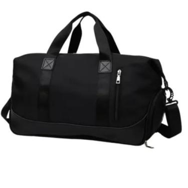 Imagem de Bolsa Mala de Mão Feminina Grande Transversal Viagem Espaçosa 10 Kg Bordo Rigida Zíper Academia Necessaire Passeio Espaçosa (Preto)