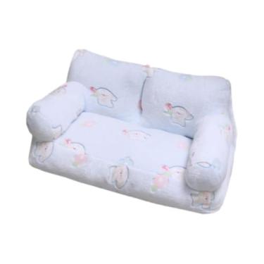 Imagem de Generic Pet Sofá Cama Filhote Cama Dormir Todas As Estações Antiderrapante Base Pequeno Cachorro Sofá Canil Pet Sofá para Gatinhos Gatos Internos Todas As, S Light Blue