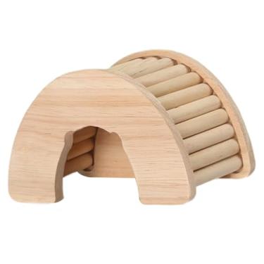 Imagem de IEUDNS Hamster casa de madeira esconderijo gaiola acessório brincar pequenos gerbilos atividade abrigo cabana faça você mesmo gaiola descanso habitat, Arco