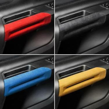 Imagem de FINMOKAL Maçaneta da porta interna do carro Alcântara Capa para Ford Mustang 2015-2021