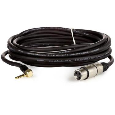 Imagem de Cabo Profissional XLR Fêmea para P2 90 Graus Estereo - 3 Metros - CIRI