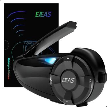 Imagem de Intercomunicador Capacete Moto Ejeas Q7 Fone Bluetooth 800m Bateria 30