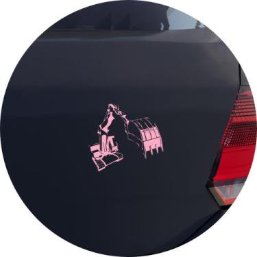 Imagem de Adesivo de Carro Retroescavadeira Trator - Cor Rosa - Melhor Adesivo, 