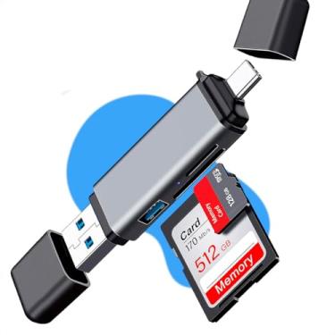 Imagem de Adaptador Leitor De Cartão SD TF USB 3.0 USB C TIPO C Micro Usb Hub 6 em 1 com OTG Leitor Cartão De Memória Compatível com Iphone 15 Computador PC MacBook Air iPad Windows Celular