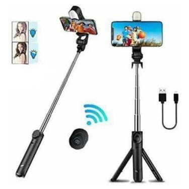 Imagem de Bastão Pau Selfie Tripe Luz Led Bluetooth Retratil - DS