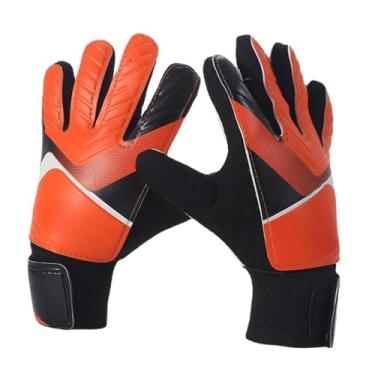 Imagem de YIJU Luvas de goleiro Luvas de goleiro para crianças Luvas de futebol profissional espessadas Luvas de futebol para jogo de futebol Goleiro, Laranja Tamanho 5