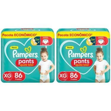 Imagem de Kit Fraldas Pampers Pants Ajuste Total Tam. XG - 11 a 15kg 2 Pacotes c