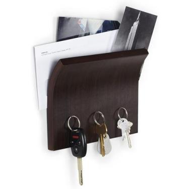 Imagem de Magnetter Porta Chaves e Organizador de Cartas Magnético Marrom - UMBR