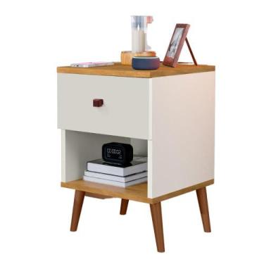 Imagem de Mesa De Cabeceira Mudo Box Quarto Cama Naty OffWhite Nature - J & A