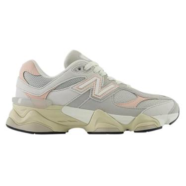 Imagem de New Balance 9060 Sapatos infantis grandes, Matéria cinza/névoa rosa, 21