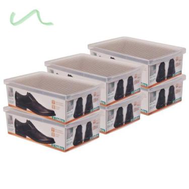 Imagem de Kit 6 Caixa De Sapato Transparente Para Organizar - Grande - Ordene