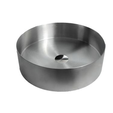Imagem de Cuba banheiro redonda escovada aço inox 304 válvula click - STILLUS HO