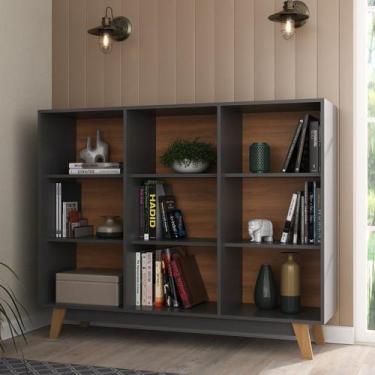 Imagem de Estante para Livros Baixa 9 Nichos Amelia - Hecol Móveis