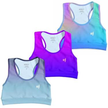 Imagem de Kit 3 Cropped Top Para Treino Feminino Musculação Roupa De Academia Co