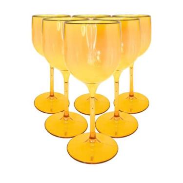 Imagem de Taças De Vinho De Acrílico Cristal 260ml  10 un Festas Aniversario Nat