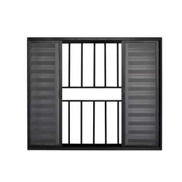 Imagem de Veneziana de Correr 6 Folhas C/Grade Alumínio Preto 1.00 x 1.20 Linha 