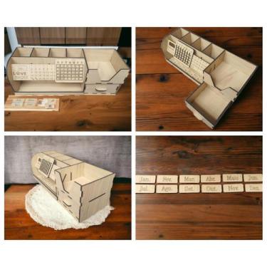 Imagem de Porta Treco Porta Jóias Com Calendário De Todos Os Meses Mdf - Lualki