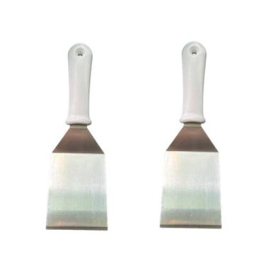 Imagem de KIT 2 Espátulas Curva 3 Polegadas Inox para Lanches Chapeiro - SQ