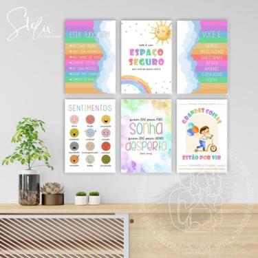 Imagem de Quadros Decorativos Para Psicologia Infantil Motivacional e Educativo 