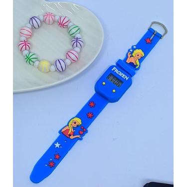 Imagem de Kit Relógio Infantil Digital Prova água Silicone Super Heróis Desenho 