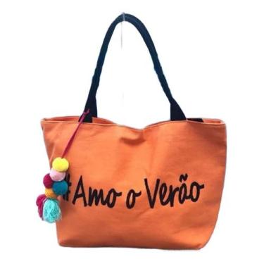 Imagem de Bolsa Ombro Feminina Praia Piscina Compra Feira Grande - Alwy, Salmão
