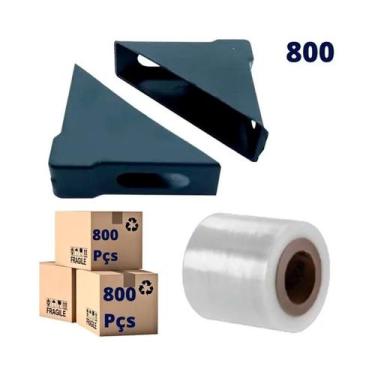 Imagem de Kit C/800 Un Cantoneira De Proteção P/Moveis 18 X 56 X 56 Mm Preta + 1