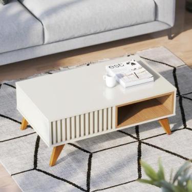 Imagem de Mesa de Centro Gales Off White / Freijó  - Mais de Casa