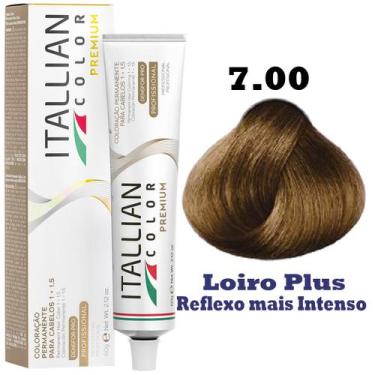 Imagem de Coloração Itallian Premium 60g Louro Plus 7.00 - Itallian Hairtech