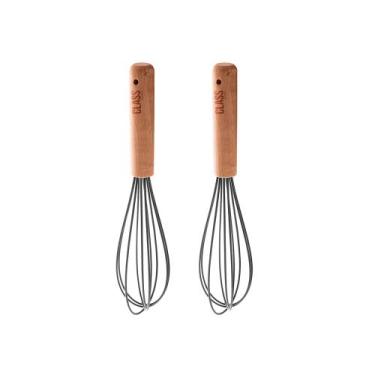 Imagem de Kit 2 Batedores de Ovos Silicone Bambu 25cm - CLASS HOME