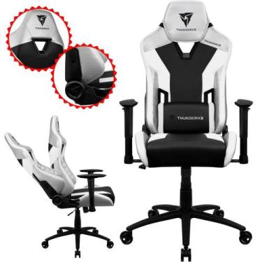 Imagem de Cadeira Gamer ThunderX3 TC3 All White Cor Branca Com Almofada Ergonômi