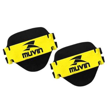 Imagem de Par de Luvas para Musculação em EVA Preto e Amarelo - MUVIN