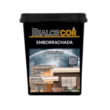 Imagem de Tinta emborrachada realcecor Hidrorepelente cobre fissuras borracha lí