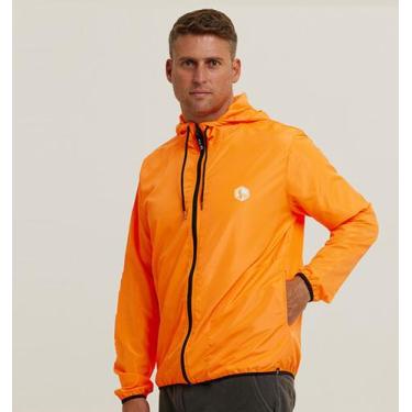 Imagem de Jaqueta Corta Vento Masculino Laranja Neon Ciclismo WSS Brasil Mountai
