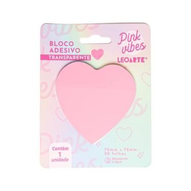 Imagem de Bloco de Notas Adesivo Transparente Pink Vibes LeoArte 50fls - Leonora