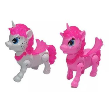 Imagem de Unicornio De Brinquedo C/ Som Luz Musical Anda Ponei Cavalo - Toys