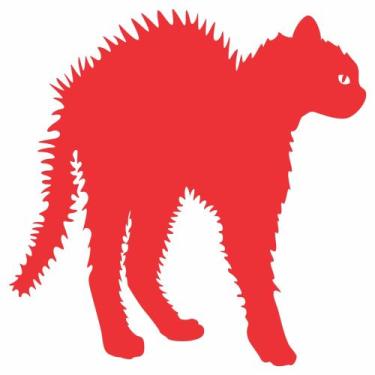 Imagem de Adesivo Gato Arrepiado - Leo Publicidade, Vermelho