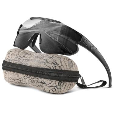 Imagem de Kegrimi Óculos de sol polarizados de beisebol infantil: óculos de sol esportivos para meninos e meninas de 6 a 12 anos, óculos de sol juvenis para ciclismo, corrida, Lente preta A21-armação preta,