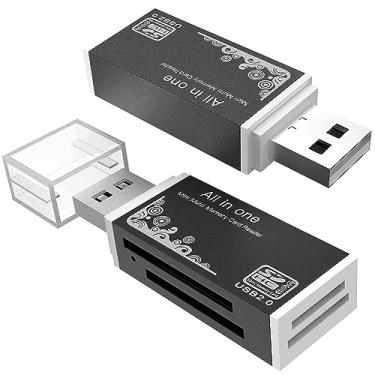 Imagem de Leitor de Cartão Wansurs 4 em 1 USB 2.0, 4 Slots para SD, Micro SD, MS Duo e M2, Compatível com Windows, Mac OS, Linux e Android, Preto