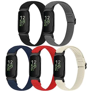 Imagem de XFYELE Pulseiras elásticas de nylon compatíveis com Fitbit Inspire 3/Inspire 2/Inspire HR/Inspire/Ace 3/Ace 2 para mulheres e homens, pulseira de substituição de tiras elásticas ajustáveis macias para Fitbit Inspire 3