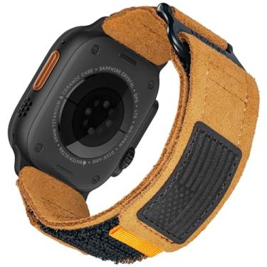 Imagem de Compatível com Apple Watch, pulseira de relógio para iWatch (série 10) de 46 mm, pulseira esportiva de nylon militar super resistente com design de laço
