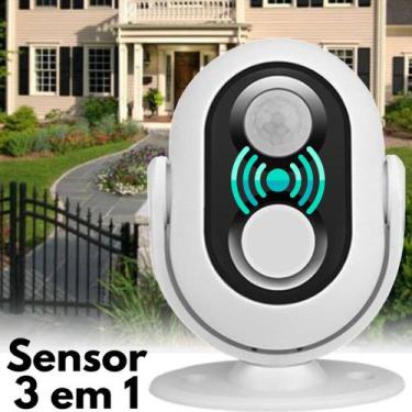 Imagem de Sensor de presença movimento alarme anunciador sonoro porta casa loja 