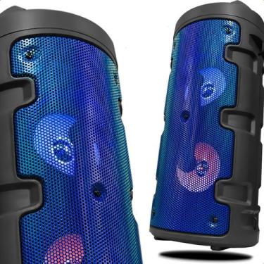 Imagem de Caixa de Som Portátil 16W com Rádio FM, USB e Bateria Durável - Bivolt