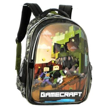 Imagem de Mochila GameCraft 25L - Denlex, Preta-Verde