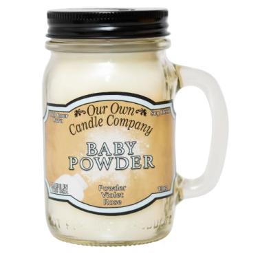 Imagem de Our Own Candle Company Vela perfumada de talco de bebê, tempo de queima de 100 horas, feita nos EUA - 368 g