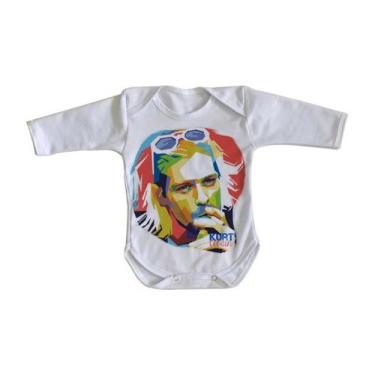 Imagem de body nenê criança roupa bebê manga longa Kurt Cobain nirvana  - Empóri
