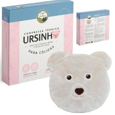 Imagem de Compressa Térmica Ursinho Pelúcia Quente ou Frio de Grãos Sementes Par