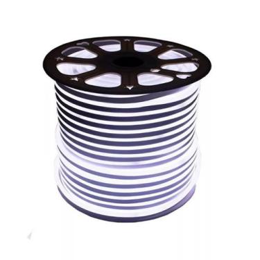 Imagem de Kit Mangueira Fita LED Neon Flex Branco Frio 220V 100 metros + 2 Rabic